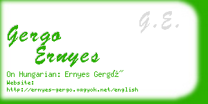 gergo ernyes business card